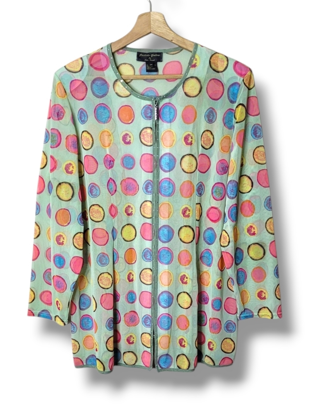 Jackets Galore John Farah Vintage Sheer Polka Dot Jacket Size 2X